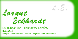 lorant eckhardt business card